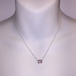 Sterling silver 925 Necklace with pink crystal